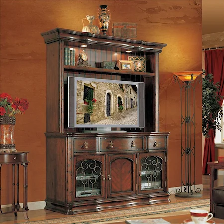 66 Inch Tall TV Console and Hutch